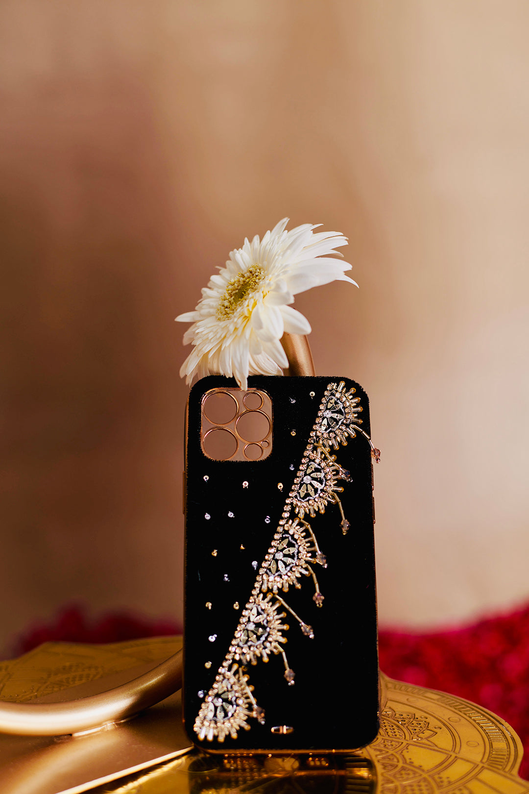 Crystal Mobile Cover Stone Design Handmade Mobile Cover Design